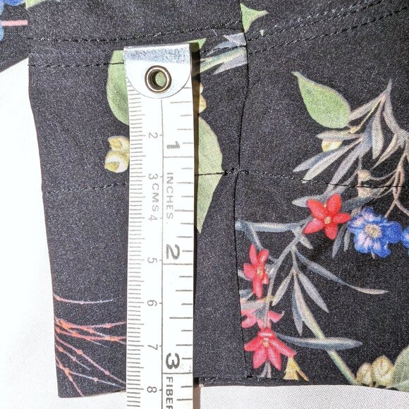 Athleta | Tropical Print Hudson Board Shorts Swim Black Floral | Size 0 - Picture 12 of 13